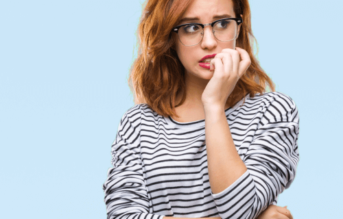 Young woman with anxiety looking worried